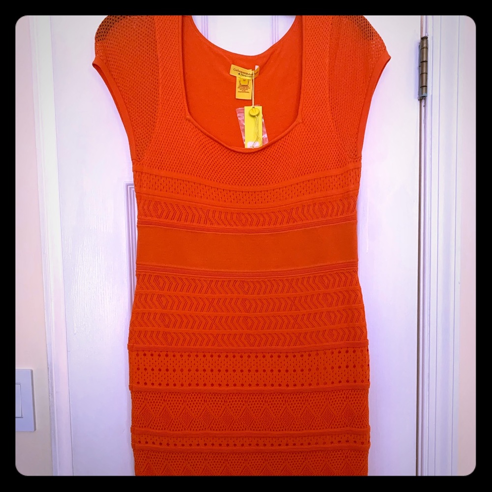 Catherine Malandrino Orange Sleeveless Dress, M